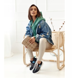 PS1 Damen Sportsocken Schwarz Fashion Pioneer blau 1