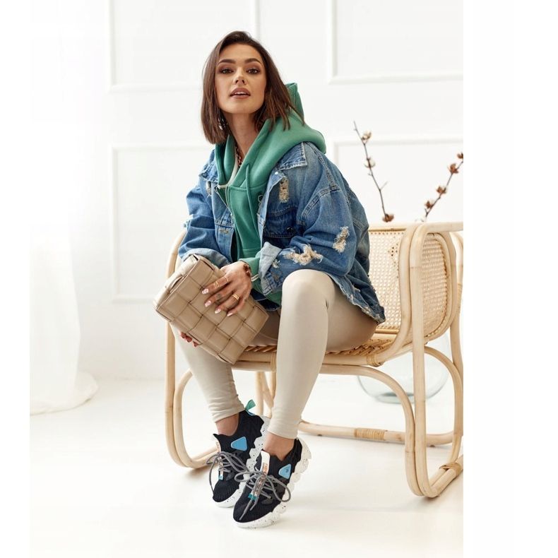 PS1 Damen Sportsocken Schwarz Fashion Pioneer blau 1