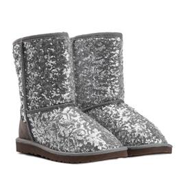 Silberne isolierte Stiefel, Emu-Typ 889 silber- grau 1