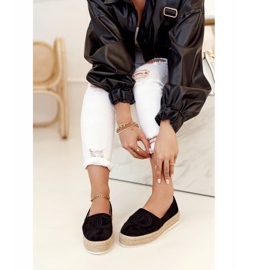 PS1 Damen Espadrilles On A Straw Platform Schwarz Febi 1