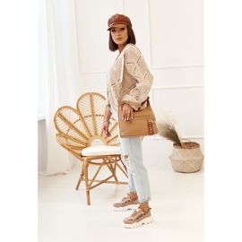 Sneakers für Damen auf einer massiven Sohle Khaki Daydreamer beige braun golden 1