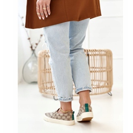 Damen Logged Sneakers Slip-On Khaki Challenge beige braun 2