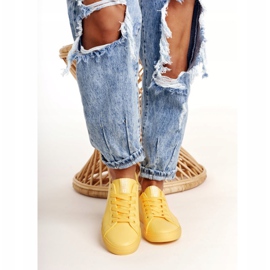 Damen Leder Sneakers Big Star HH274142 Gelb 1