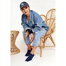 Damen Sportschuhe Slip-on Big Star DD274464 Marineblau 2