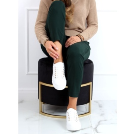 Damen-Sneaker mit weißen Nieten LA124P Beige 2