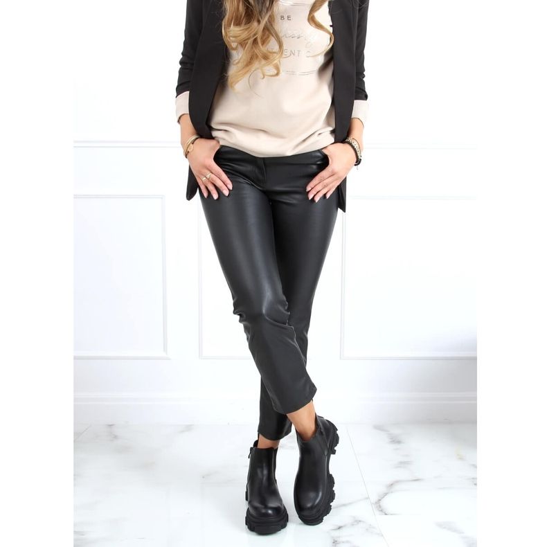 Schwarze Chelsea Boots mit hoher Sohle schwarz 888-52 Black 1