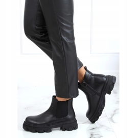 Schwarze Chelsea Boots mit hoher Sohle schwarz 888-52 Black 2