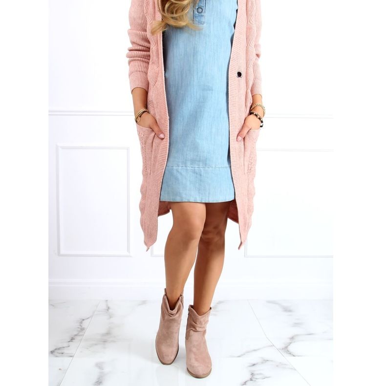 Stiefel mit niedrigem Absatz in Beige und Pink Z1165 Khaki 1