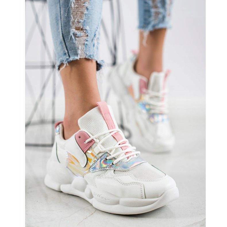 Bestelle Sneakers auf der Fashion-Plattform weiß rosa silber- 2