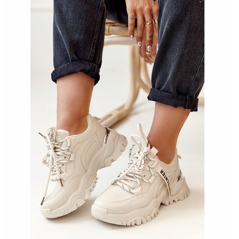 PS1 Sneakers für Damen auf einer massiven Sohle beige klobig 2