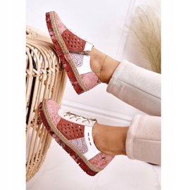 Damen Lederschuhe Maciejka Coral 03339-43 weiß rot rosa mehrfarbig 2