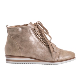 Beige Turnschuhe 15A8617 golden 1