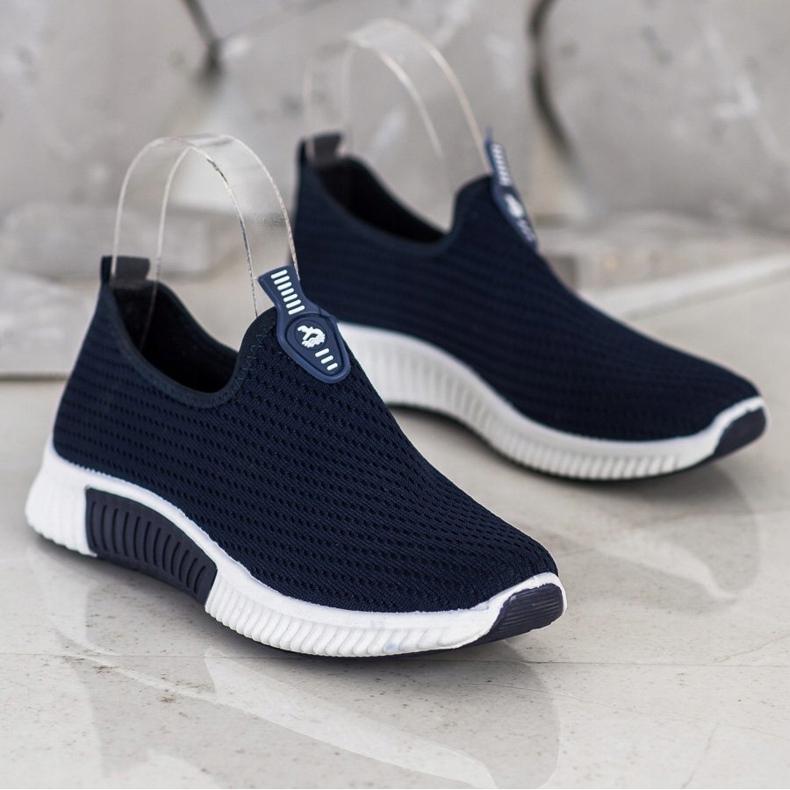 SHELOVET Bequeme Textil-Sneaker marineblau blau 2