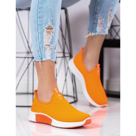 SHELOVET Bequeme Textil-Sneaker orange 1
