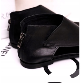 Nicole Flache Ledersandalen für Damen Schwarz Natalie 2