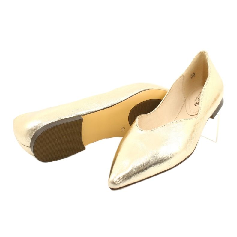 Damen Herren Ballerinas Leder Caprice 24200 Gold golden 3