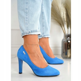 PJ1 Klassische Pumps mit Absatz Wildleder Blau Eliana 1