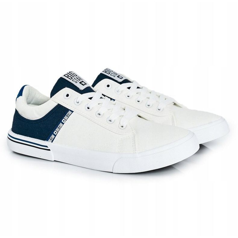 Herren Sneaker Big Star FF174136 Weiß und Marine navy blau 1