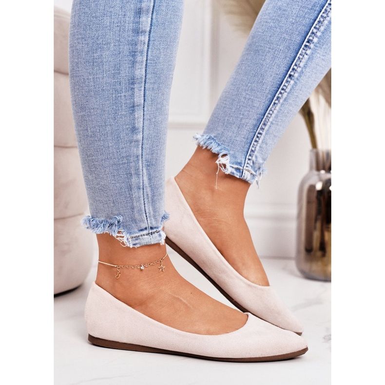 PS1 Zarte Ballerina Aus Spitz Wildleder Beige Dermeno 1