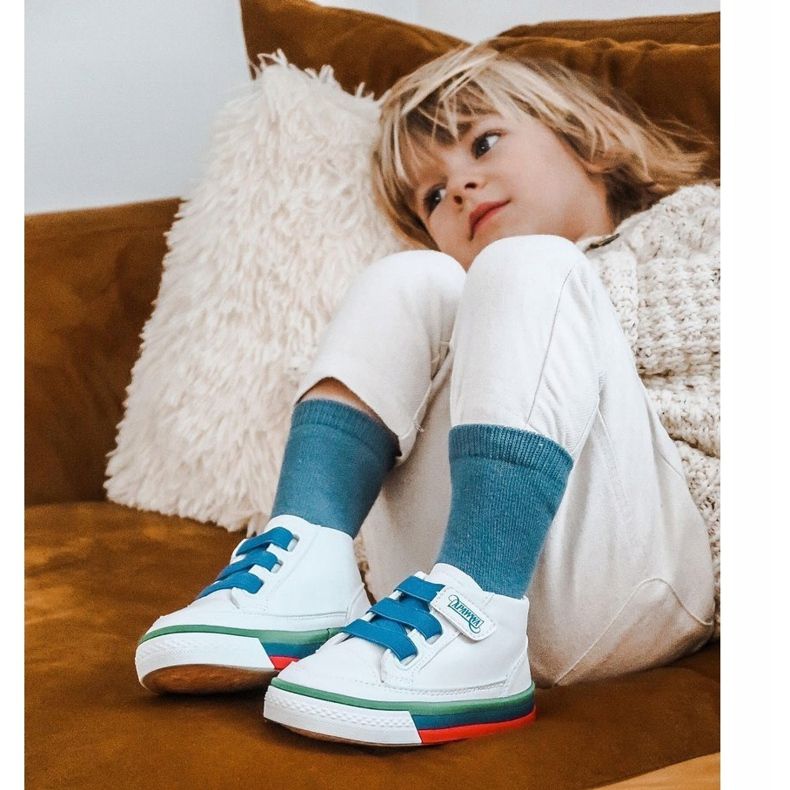 Apawwa Hohe Sneakers für Kinder Weiß und Marine Baxter ['weiß', 'marineblau'] 1