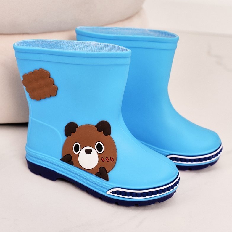Kinder Gummistiefel mit Teddybär Hellblau 2