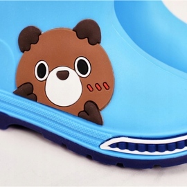 Kinder Gummistiefel mit Teddybär Hellblau 1