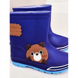 Kinder Regenstiefel mit Teddybär navy blau 1