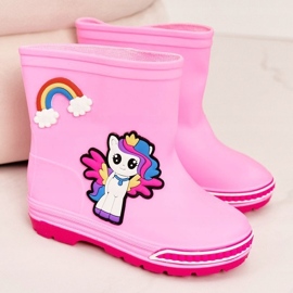 Rosa Galoschen für Kinder mit Pony 2