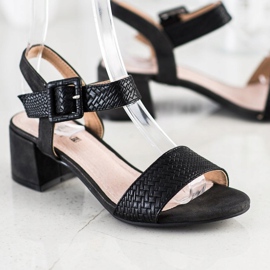 Kylie Geflochtene Sandalen mit hohem Absatz schwarz 1
