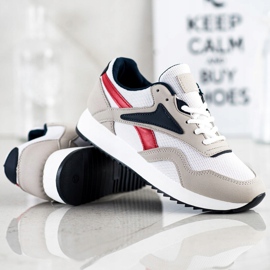 SHELOVET Sportschuhe mit Mesh weiß rot grau 1