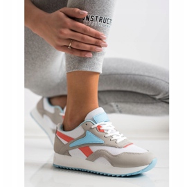 SHELOVET Sportschuhe mit Mesh weiß blau orange grau 1