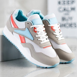 SHELOVET Sportschuhe mit Mesh weiß blau orange grau 2