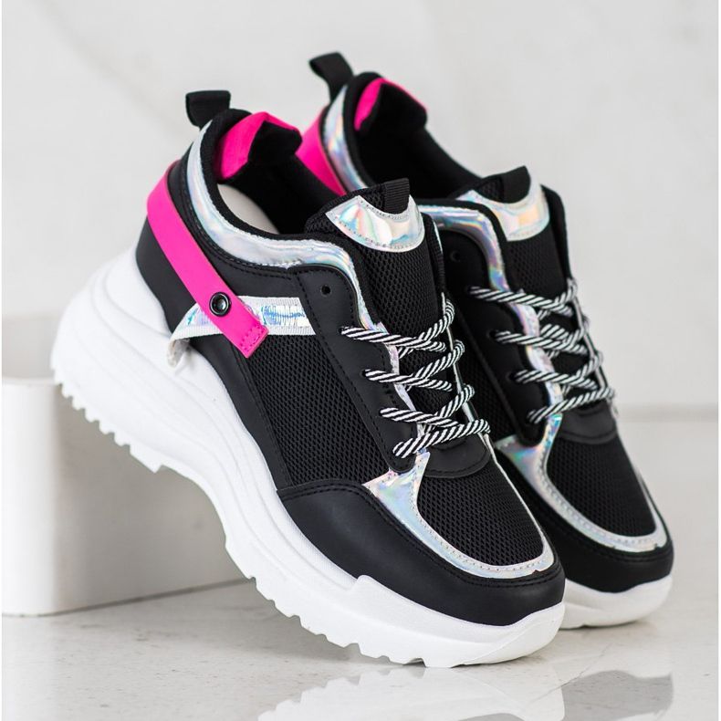 Marquiz Keil Turnschuhe schwarz rosa 2