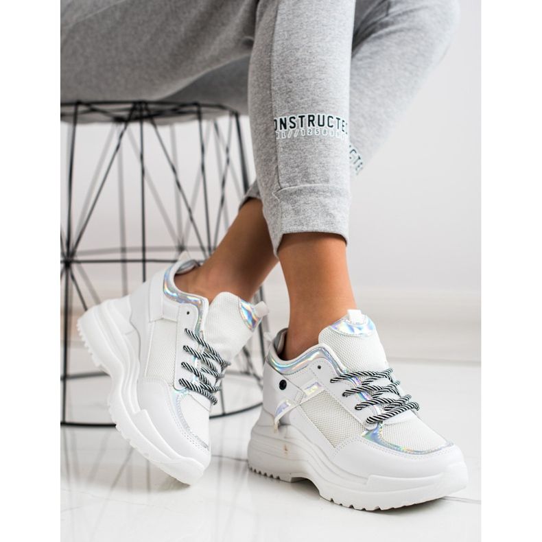 Marquiz Keil Turnschuhe weiß silber- 1