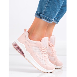 SHELOVET Powder Sneakers mit Mesh rosa 1