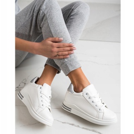 Diamantique Keilsneaker mit Glitzer weiß silber- 2