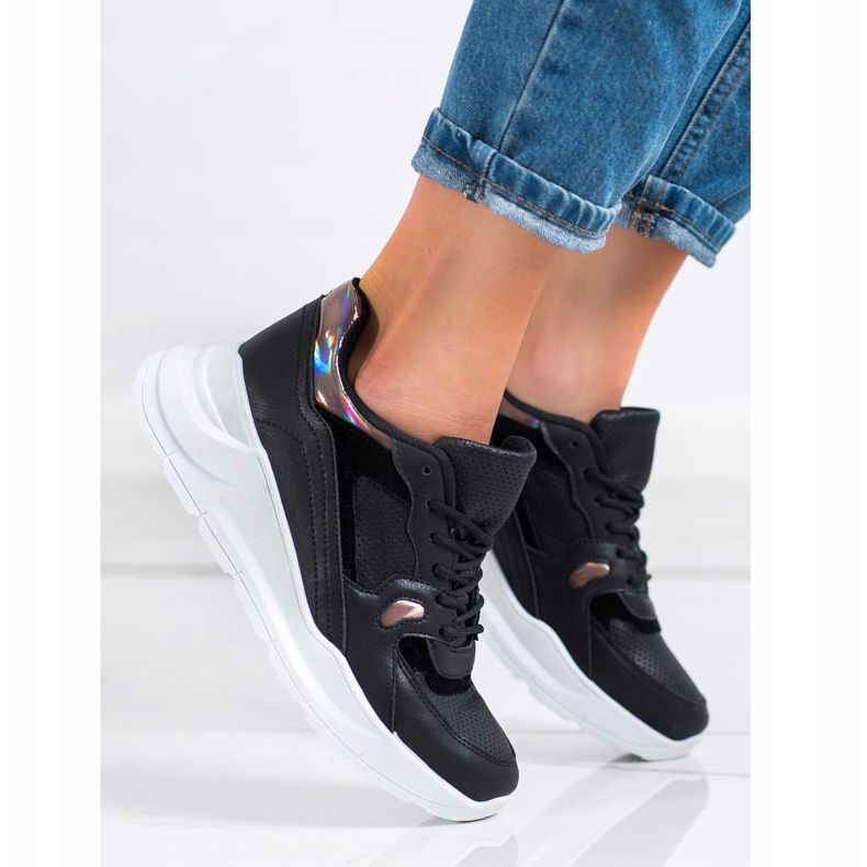 SHELOVET Schwarze Turnschuhe mehrfarbig 1