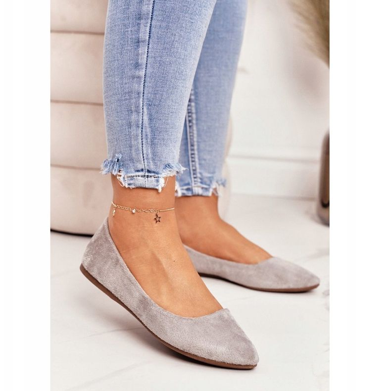 PS1 Graue Damen Ballerinas Wildleder Dermeno 2