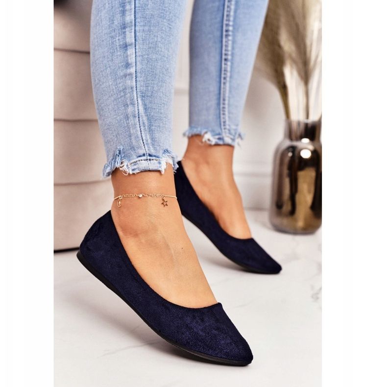 PS1 Zarte Ballerina Aus Spitz Marineblau Wildleder Dermeno 1