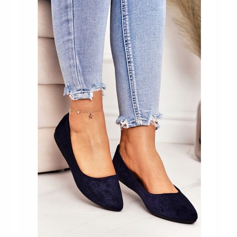 PS1 Zarte Ballerina Aus Spitz Marineblau Wildleder Dermeno 2