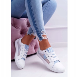 Damen Sneaker mit Mesh Big Star DD274689 Weiß-Blau 2