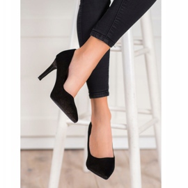 Kylie Stylische Wildleder-Heels schwarz golden 1