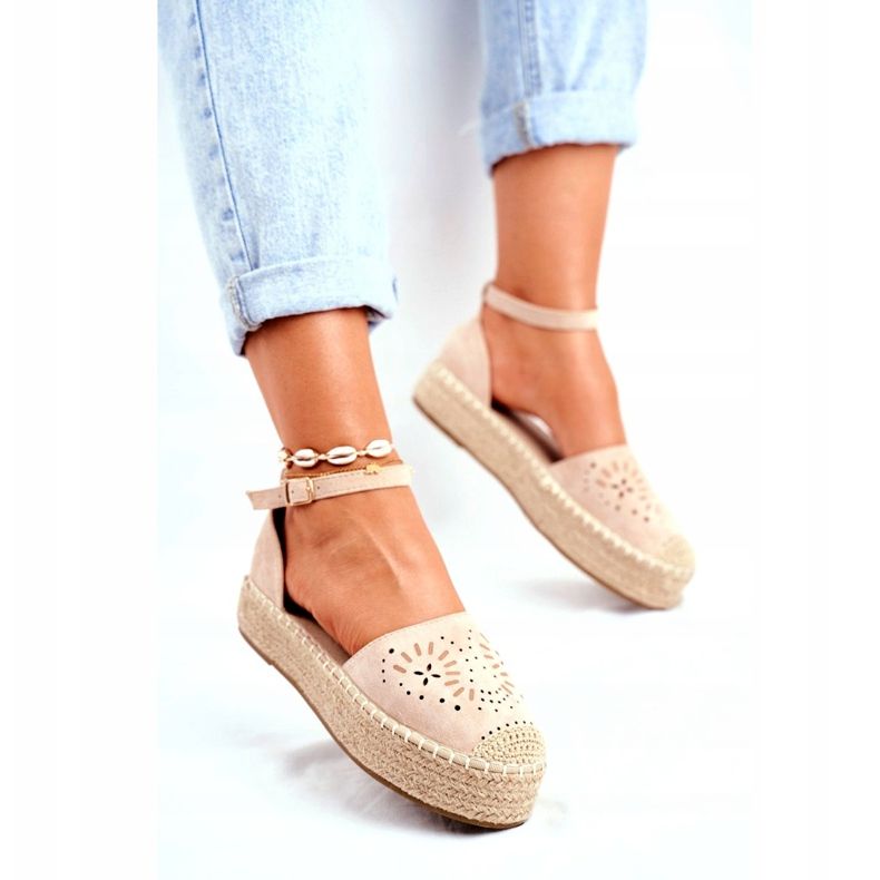 SEA Espadrilles für Damen auf Beige-Leinen-Plateau von Palermo 2