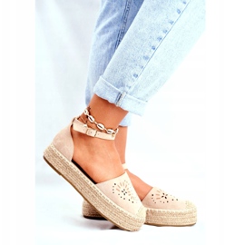 SEA Espadrilles für Damen auf Beige-Leinen-Plateau von Palermo 3