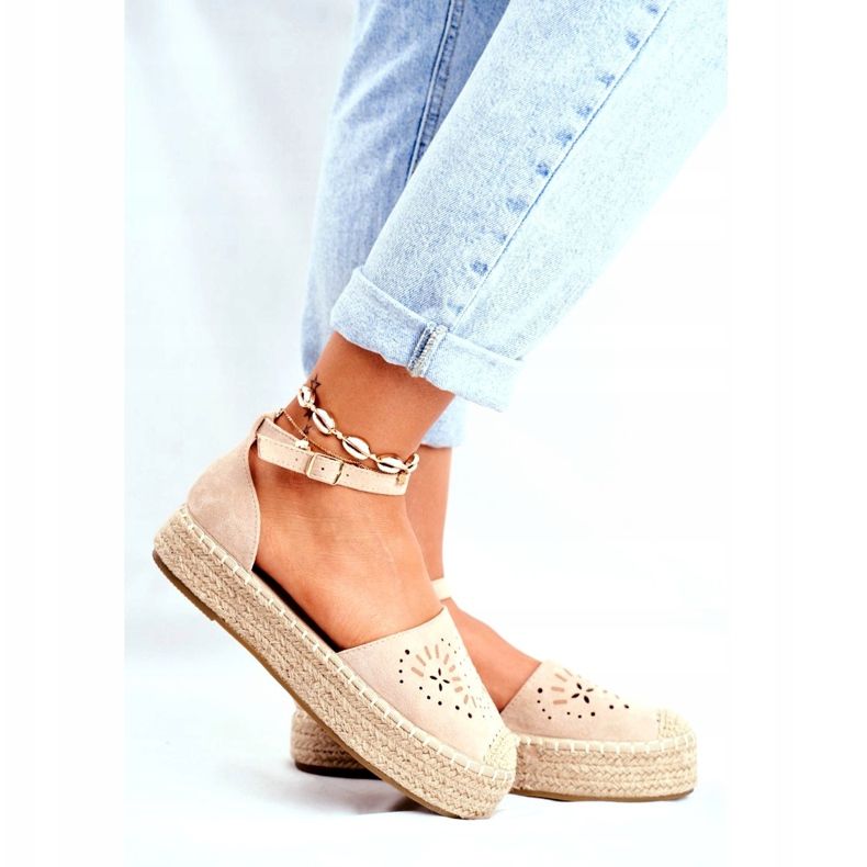 SEA Espadrilles für Damen auf Beige-Leinen-Plateau von Palermo 3