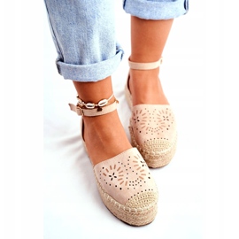 SEA Espadrilles für Damen auf Beige-Leinen-Plateau von Palermo 4
