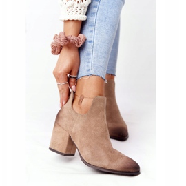 Vinceza Stiefeletten für Damen mit Ausschnitten Beige Caroline 1