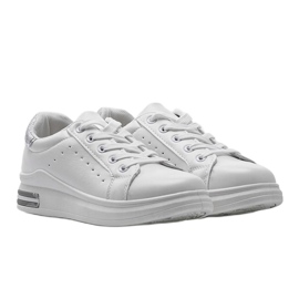 Weiße und silberne Sportschuhe LDH003 grau 1