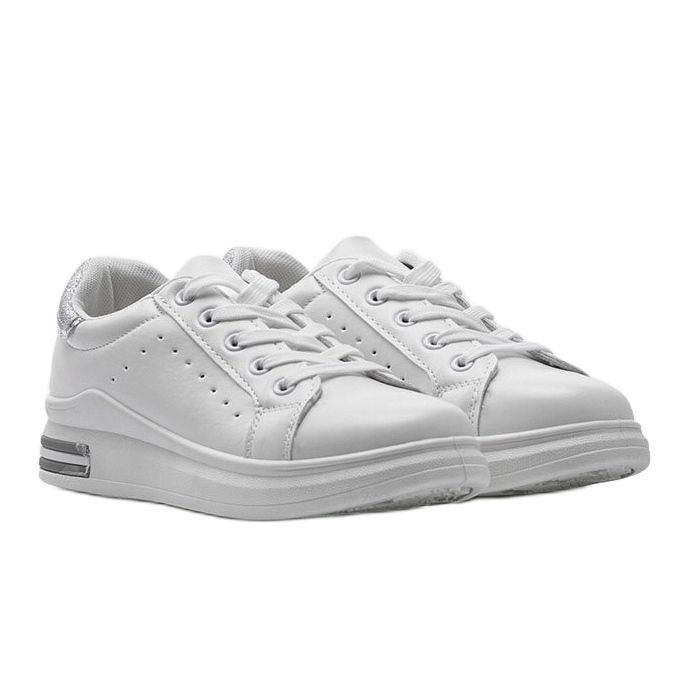 Weiße und silberne Sportschuhe LDH003 grau 1