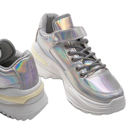 Silberne holografische Lollypop-Turnschuhe silber- 1
